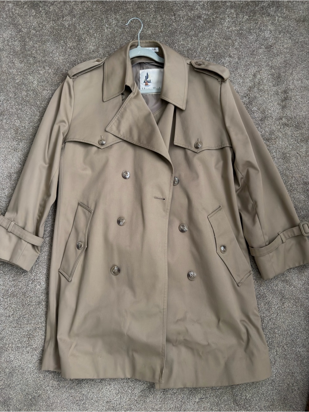 Women's Taupe Trench Coat — Classic Double-Breasted Style